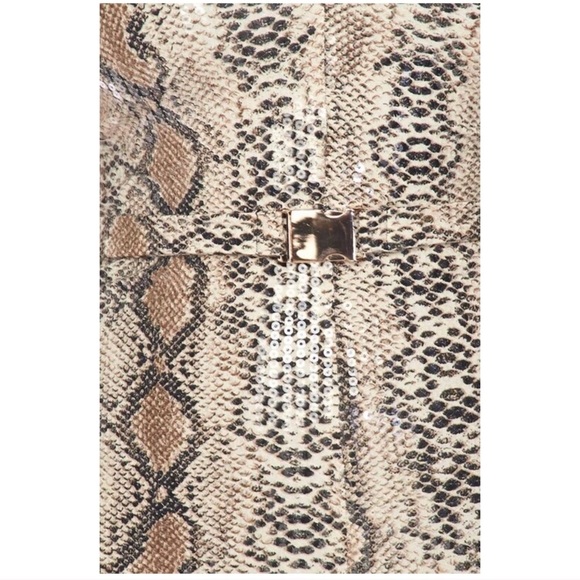 CLEARANCE Sexy Sequin Snake Print Belted Romper - Picture 4 of 4